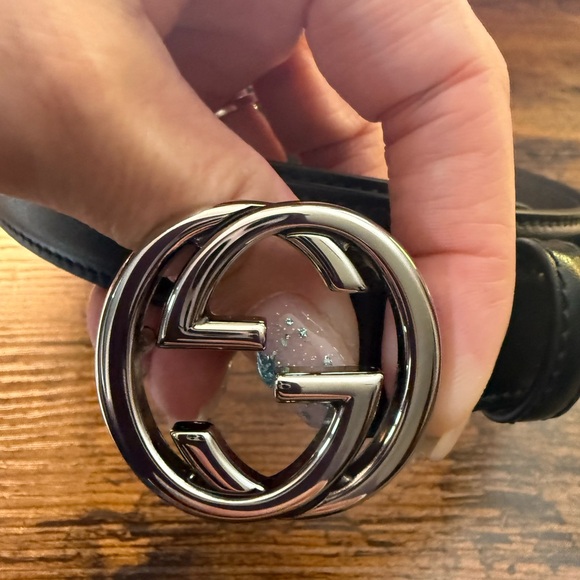 Gucci Black Belt with Silver Buckle - Picture 7 of 8